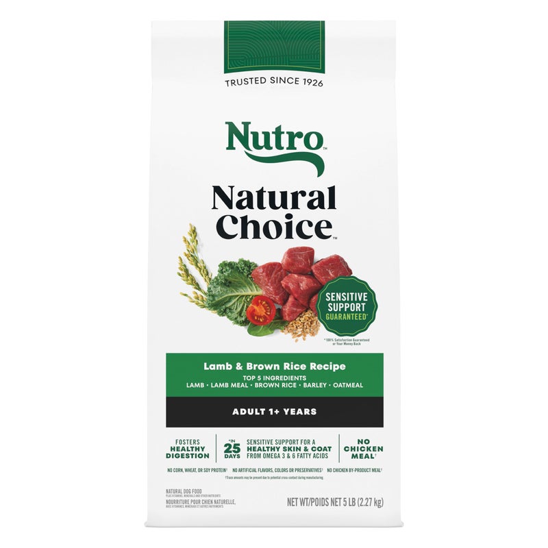 Nutro Natural Choice Adult Dry Dog Food, Lamb & Brown Rice Recipe, 5 lb. Bag - Image 1